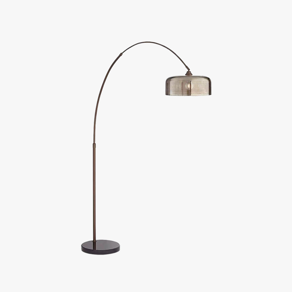 Hailie Retro Brown Curved Floor Lamp, Metal - Neutral Decor