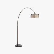 Hailie Retro Brown Curved Floor Lamp, Metal - Neutral Decor