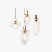 Valentina Minimalist Blown Frosted Clear Glass Pendant Light - Neutral Decor