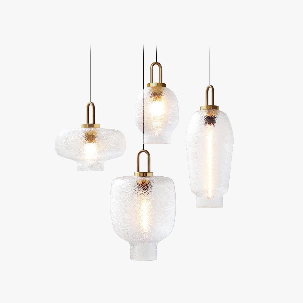 Valentina Minimalist Blown Frosted Clear Glass Pendant Light - Neutral Decor
