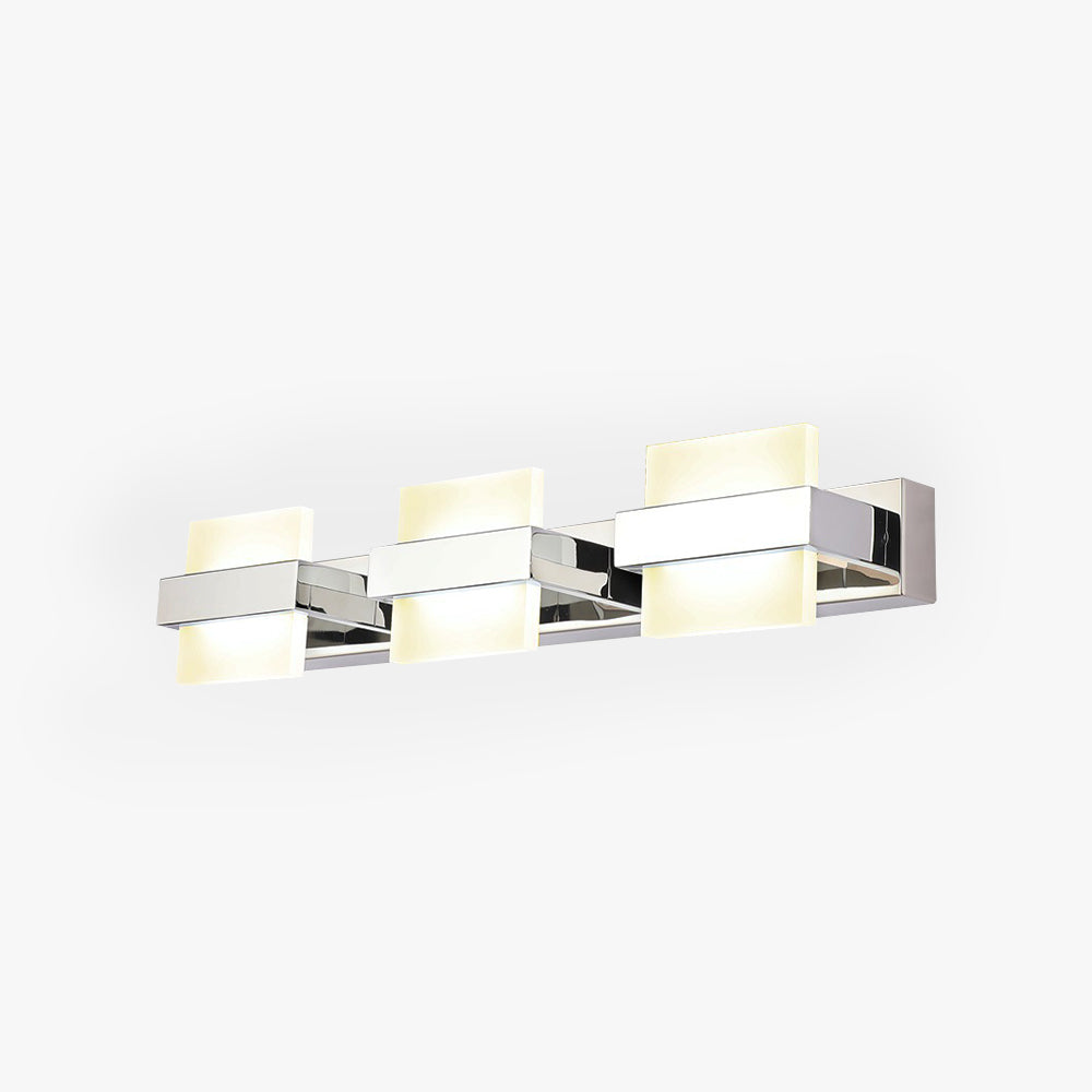 Arisha Modern Square Metal/Acrylic Wall Lamp, Silver, Bathroom - Neutral Decor