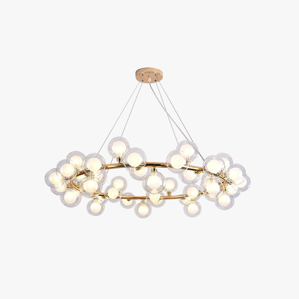 Valentina Modern Gold Bubble Pendant Light, Metal & Glass - Neutral Decor