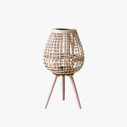 Ritta Floor Lamp, Wood & Rattan - Neutral Decor