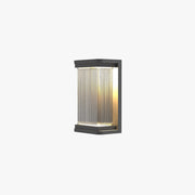 Ray Minimalist Rectangular Glass Outdoor Wall Lamp, Black - Neutral Decor