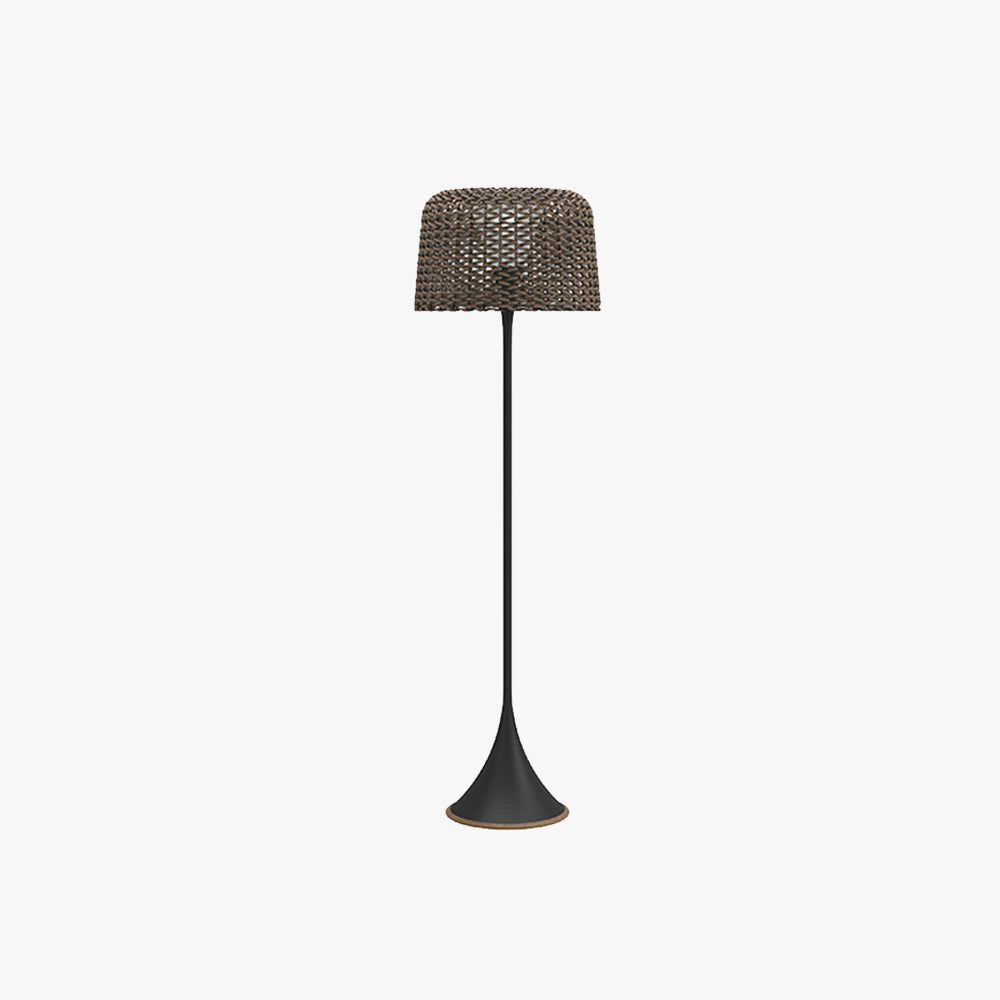 Ritta Waterproof Outdoor Floor Lamp, Rattan，Balcony/Terrace - Neutral Decor