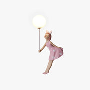 Arisha Modern Balloon/Girl Shape Acrylic Pink Wall Lamp - Neutral Decor