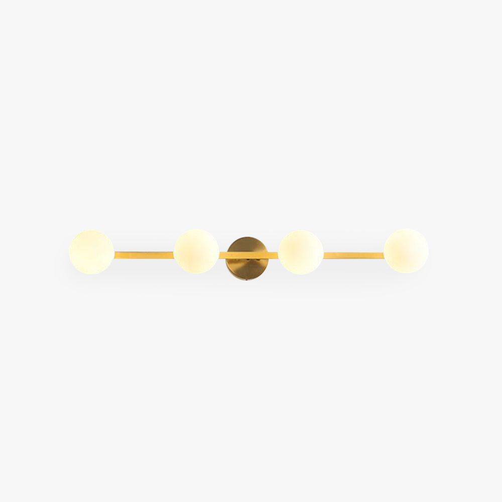 Valentina Retro Globe Linear Metal/Glass Wall Lamp, Gold, Bathroom - Neutral Decor