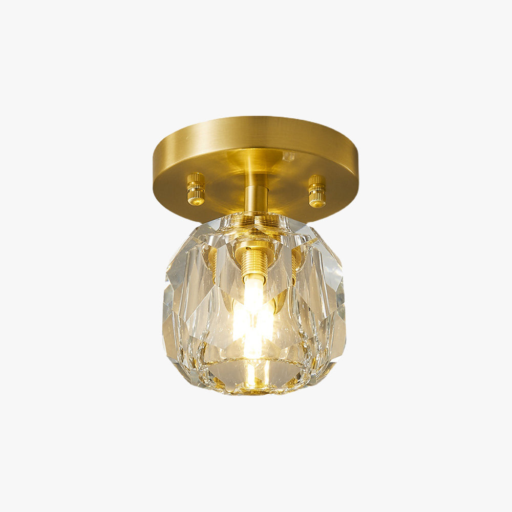Kristy Luxury Diamond Metal/Acrylic Flush Mount Ceiling Light, Gold - Neutral Decor