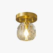 Kristy Luxury Diamond Metal/Acrylic Flush Mount Ceiling Light, Gold - Neutral Decor