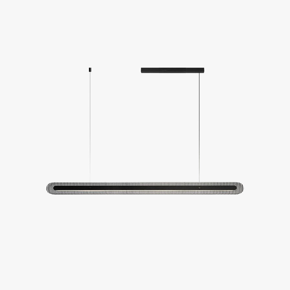 Arisha Minimalist Linear Metal/Acrylic Pendant Light, Black - Neutral Decor