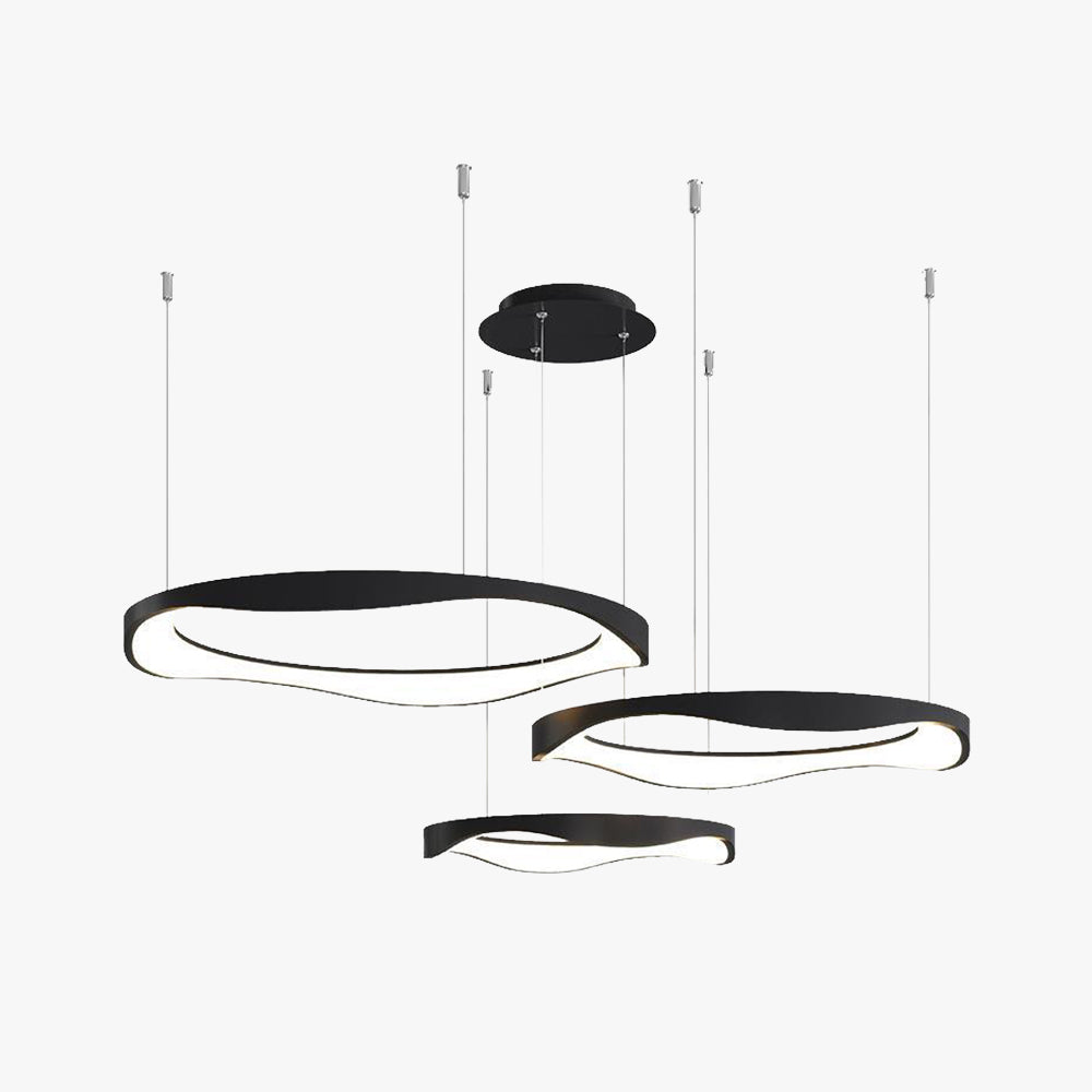 Arisha Pendant Light Rond Modern, Black/White, Dining Room - Neutral Decor