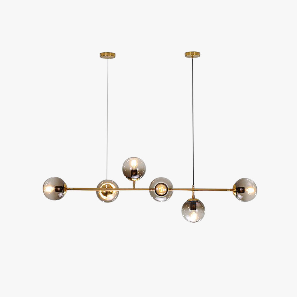 Valentina Modern Bubble Metal/Glass Pendant Light, Gold - Neutral Decor