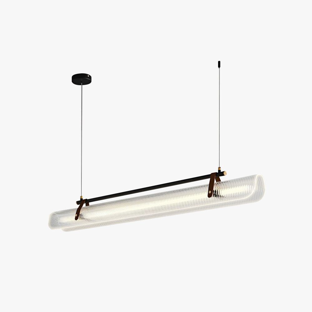 Arisha Pendant Light Linear Modern, Acrylic/Metal, Black/Gold, Study - Neutral Decor