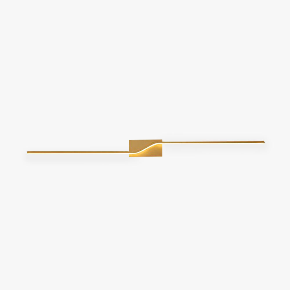 Arisha Luxury Curved Linear Metal Wall Lamp, Gold - Neutral Decor