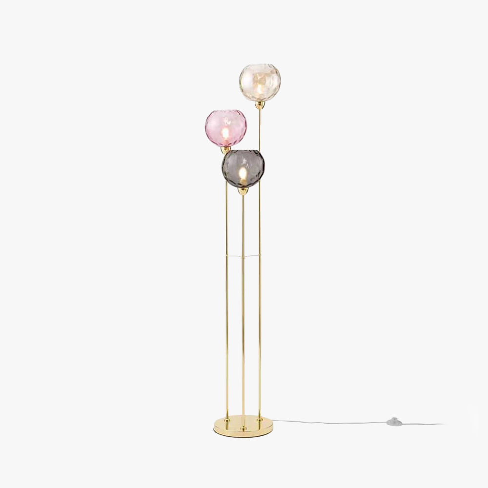 Mira Designer Bubble Floor Lamp, Metal/Glass - Neutral Decor