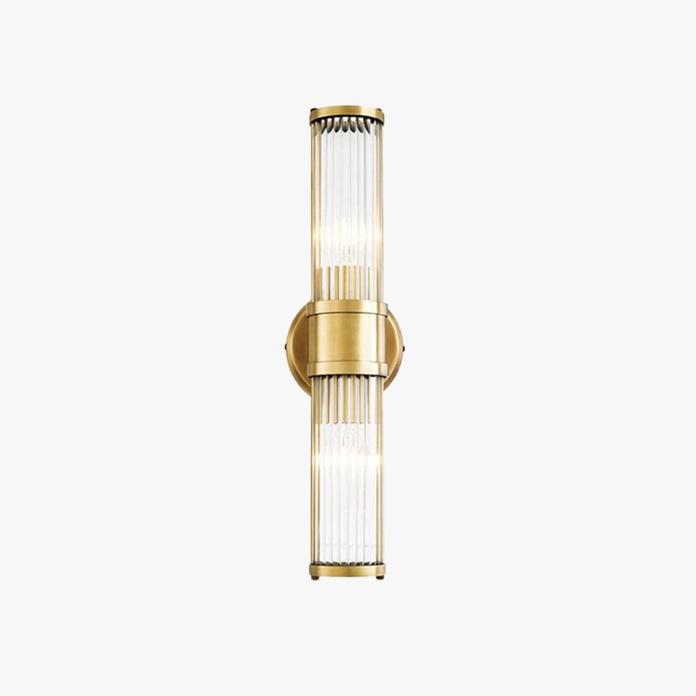 Kristy American Cylindrical Elegant Gold Glass/Metal Vanity Wall Lamp - Neutral Decor