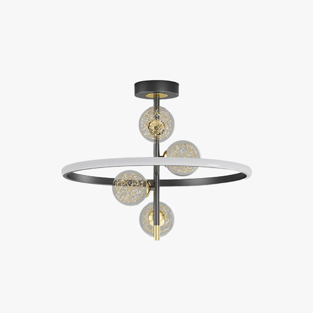 Valentina Semi-Flush Mount Ceiling Light, Gold & Black, 2 Style - Neutral Decor