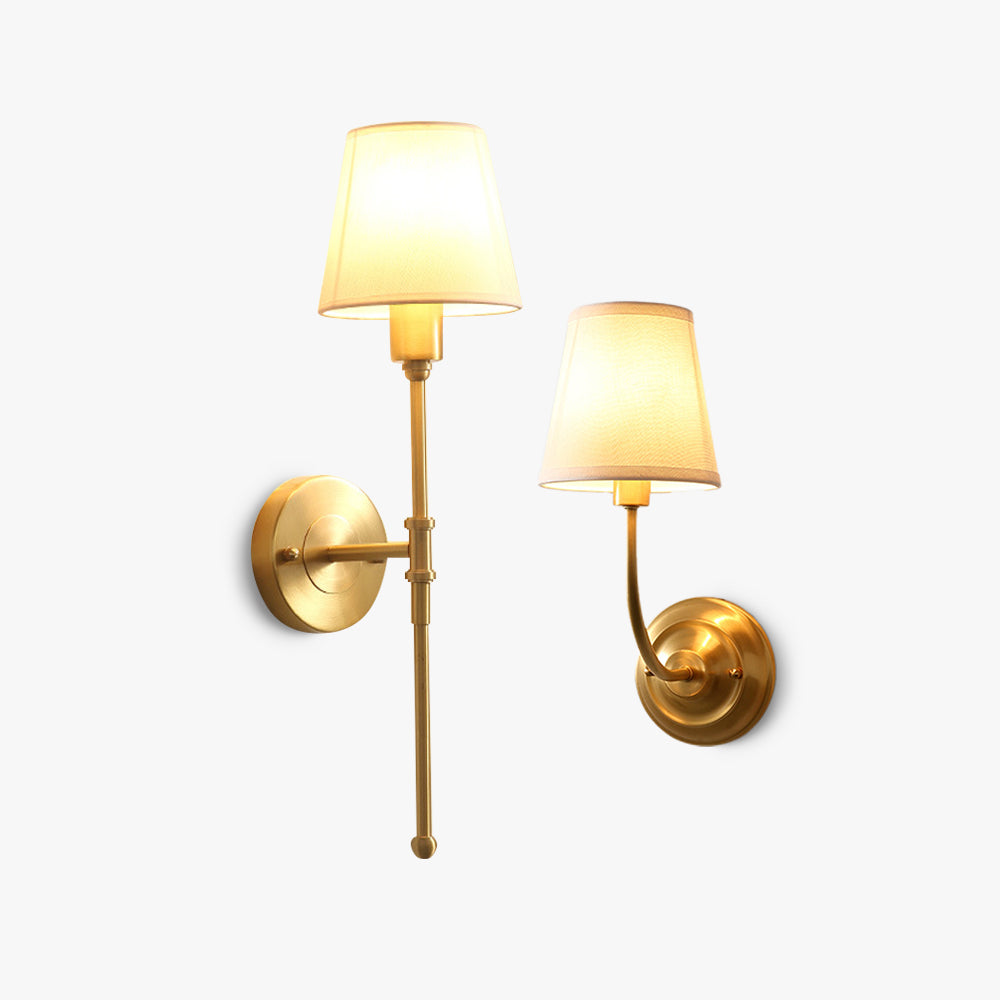 Tiffany Vintage Rustic Lantern Fabric LED Wall Lamp, Gold - Neutral Decor