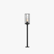 Ray Metal Cylindrical Lantern Shaped Solar Outdoor Path Light, Black - Neutral Decor