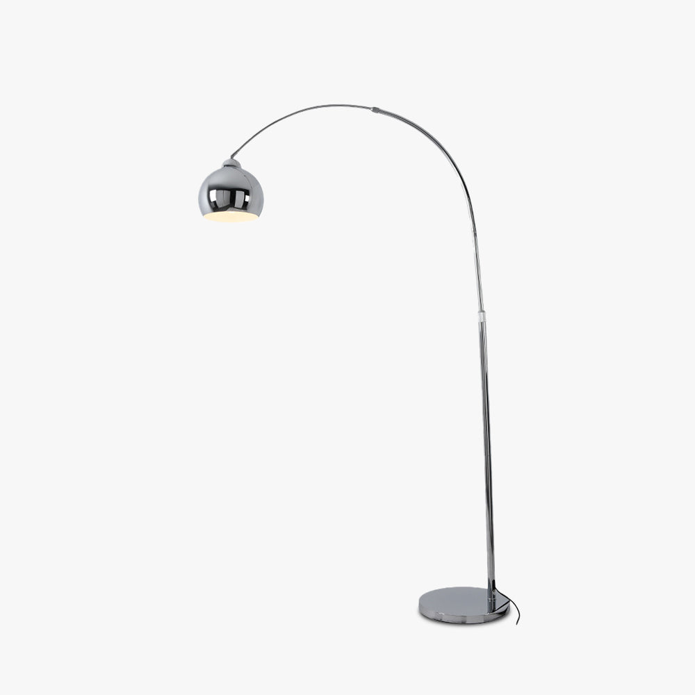 Salgado Modern Arc Metal Floor Lamp, Chrome, Study/Bedroom - Neutral Decor