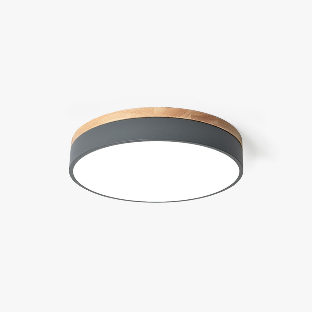Aria Nordic LED Round Flush Mount Ceiling Light Wood Color - Neutral Decor