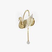 Arisha Art Deco Swan Acrylic/Metal Wall Lamp, Gold/Rose Gold - Neutral Decor