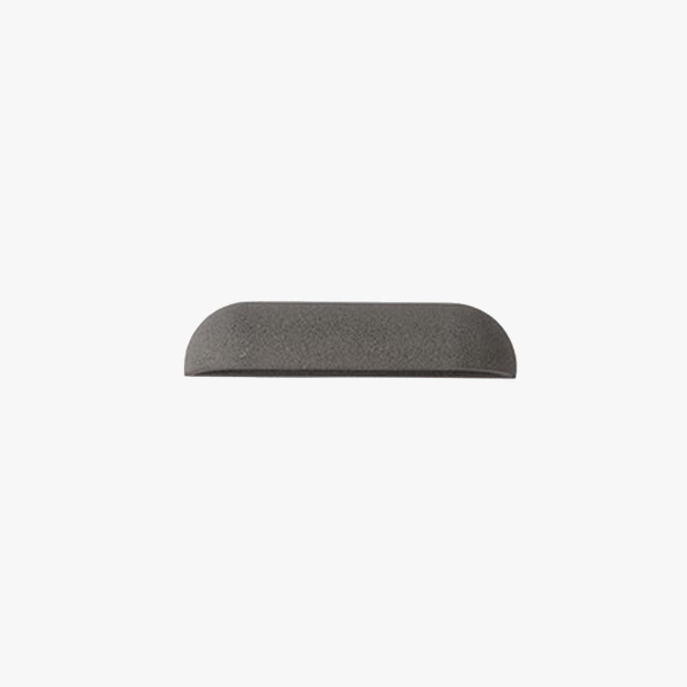Ray Modern Minimalist Semi-elliptical Metal/Stone Outdoor Wall Lamp, Black/White - Neutral Decor
