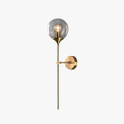 Valentina Modern Globe Metal/Glass Wall Lamp, Gray/Amber/Clear/White - Neutral Decor