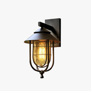 Ray Vintage Lantern Shaped Metal Outdoor Wall Lamp, Black - Neutral Decor