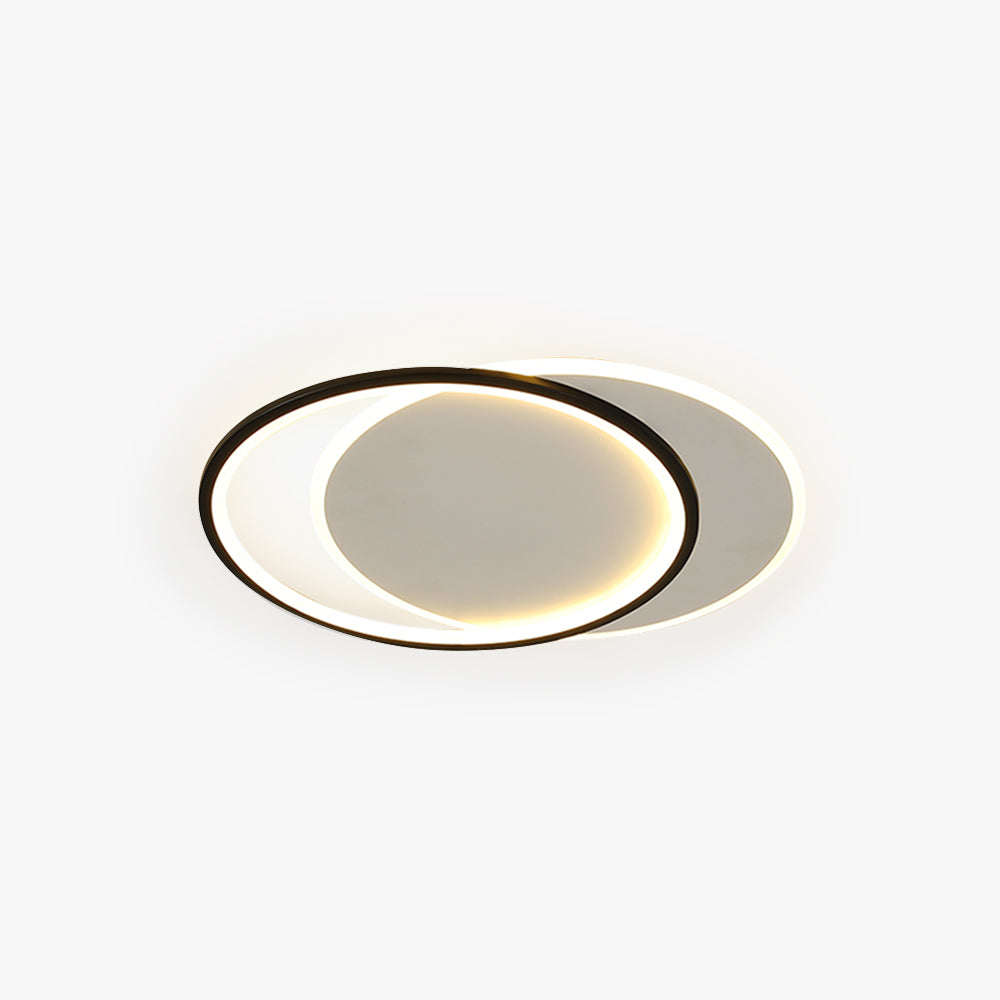 Arisha Modern Square/ Round Flush Mount Ceiling Light, Black with White - Neutral Decor