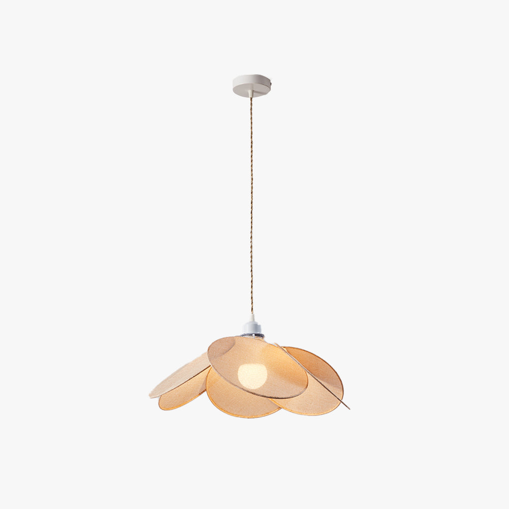 Ritta Minimalist Fabric Flower Pendant Light, Orange/Brown/Beige - Neutral Decor