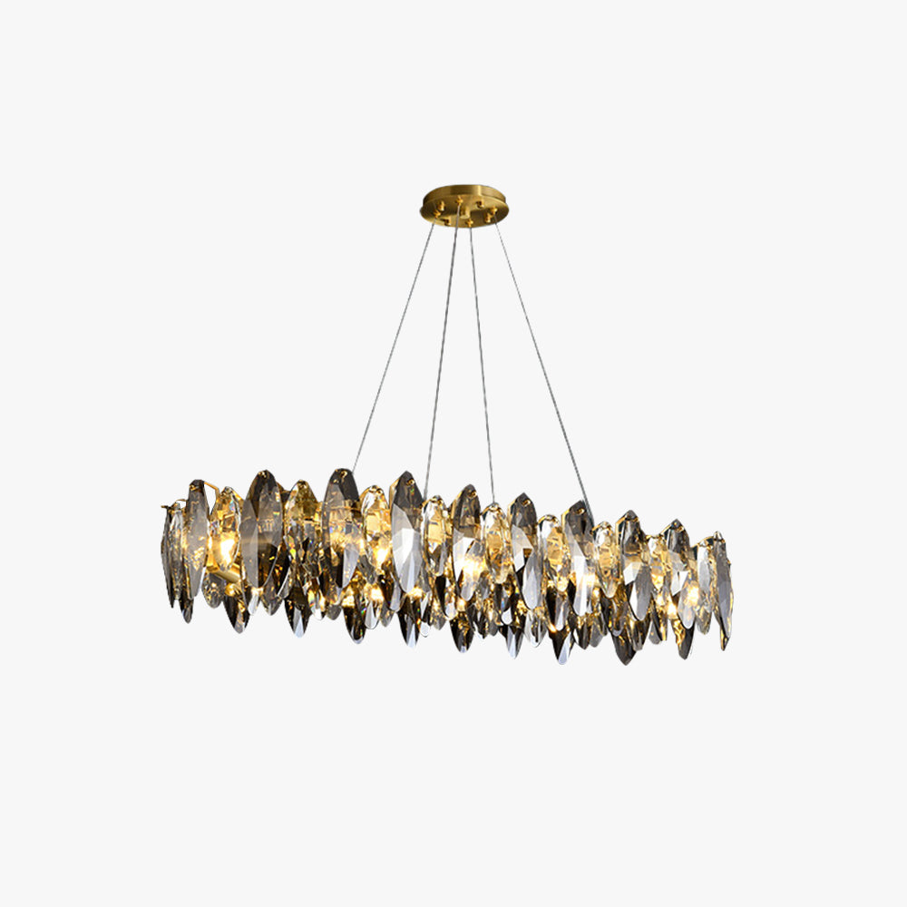 Kristy Modern Annular Metal Crystal Pendant Light,Gold