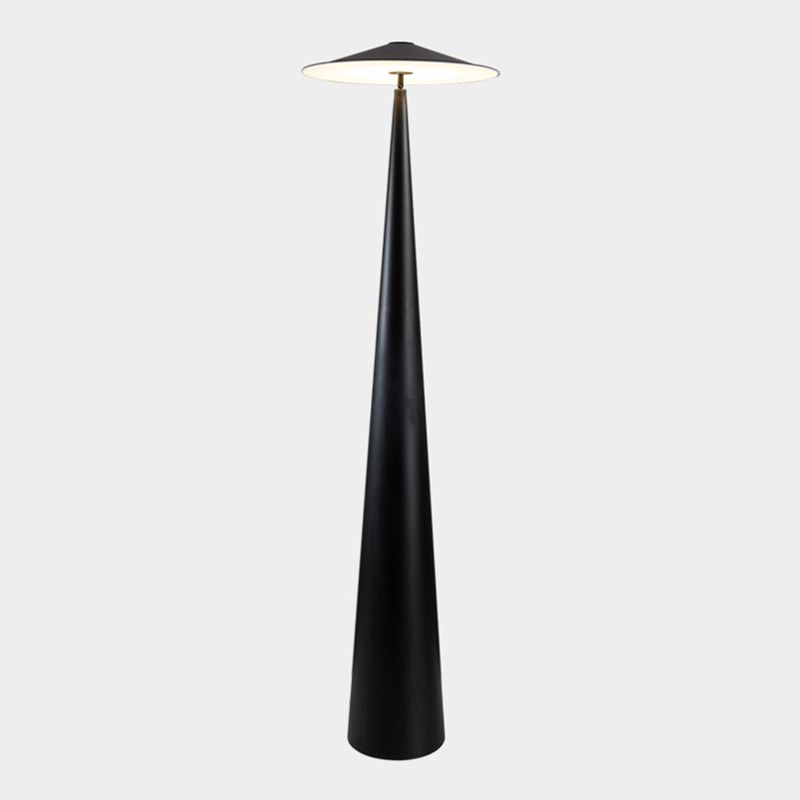 Salgado Modern Saucer Shaped Metal Floor Lamp,Black - Neutral Decor