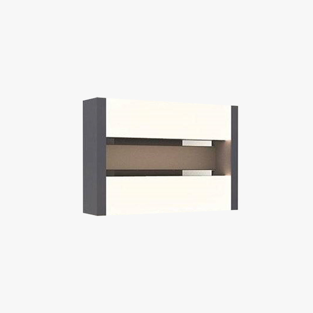 Ray Mondern Rectangular Rotatable Metal Outdoor Wall Lamp, Black - Neutral Decor