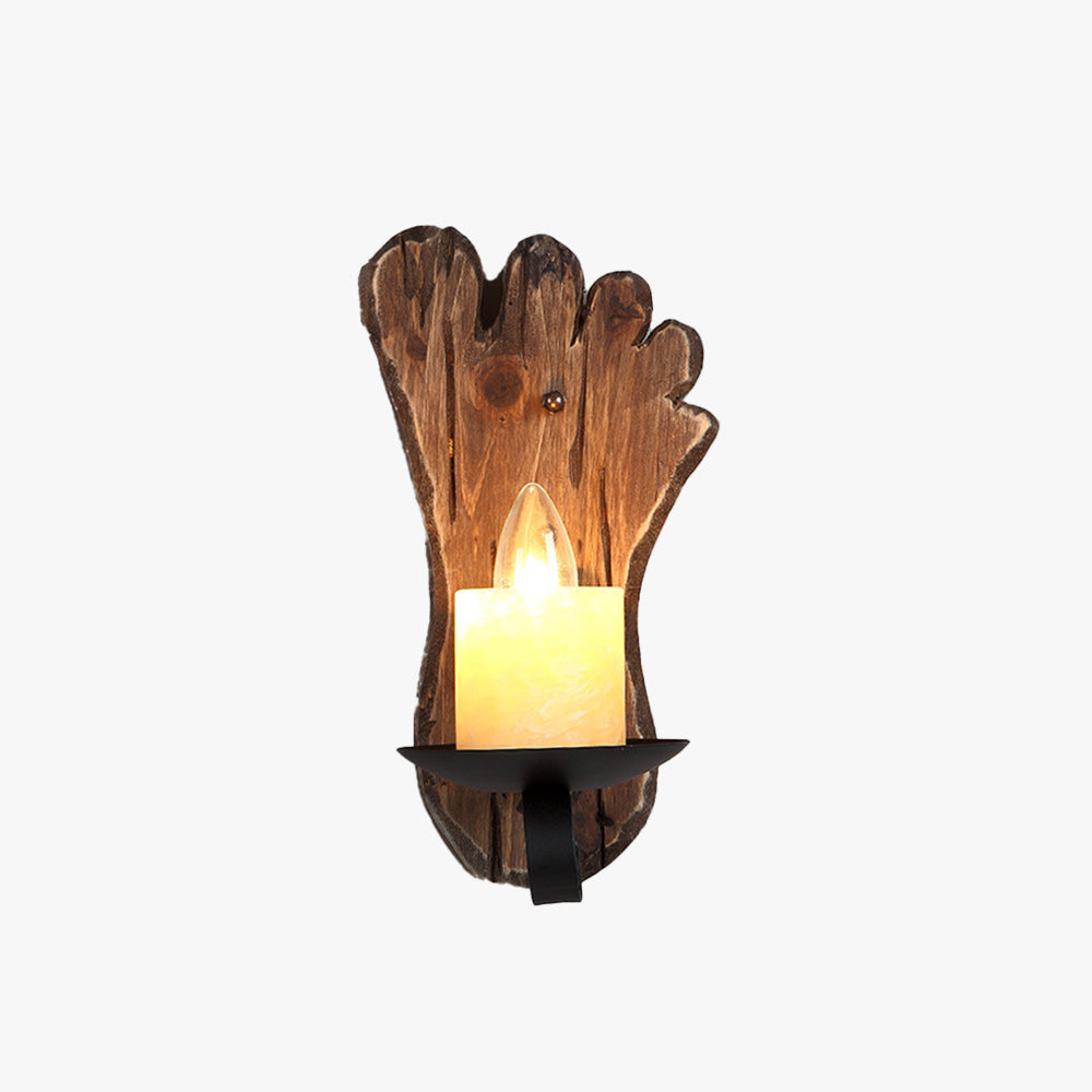 Epoch Wall Lamp Foot Shape Vintage, Wood/Metal, Bedroom - Neutral Decor