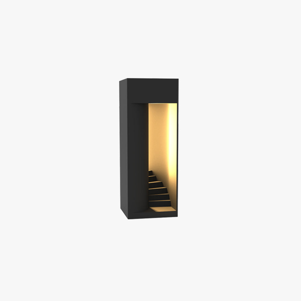Ray Minimalist Waterproof Cuboid Rechargeable/Solar Lamp de Table, Black/White - Neutral Decor