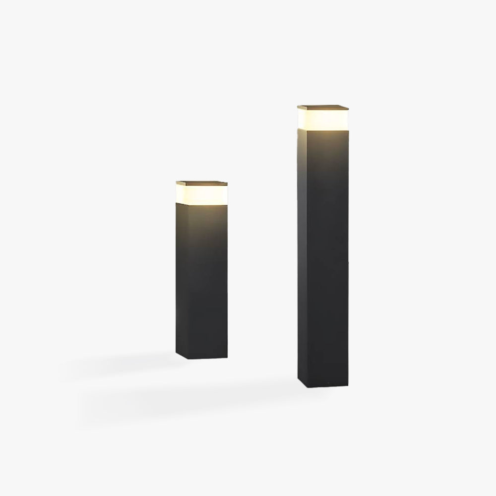 Ray Modern Metal Rectangular Outdoor Path Light, Black - Neutral Decor