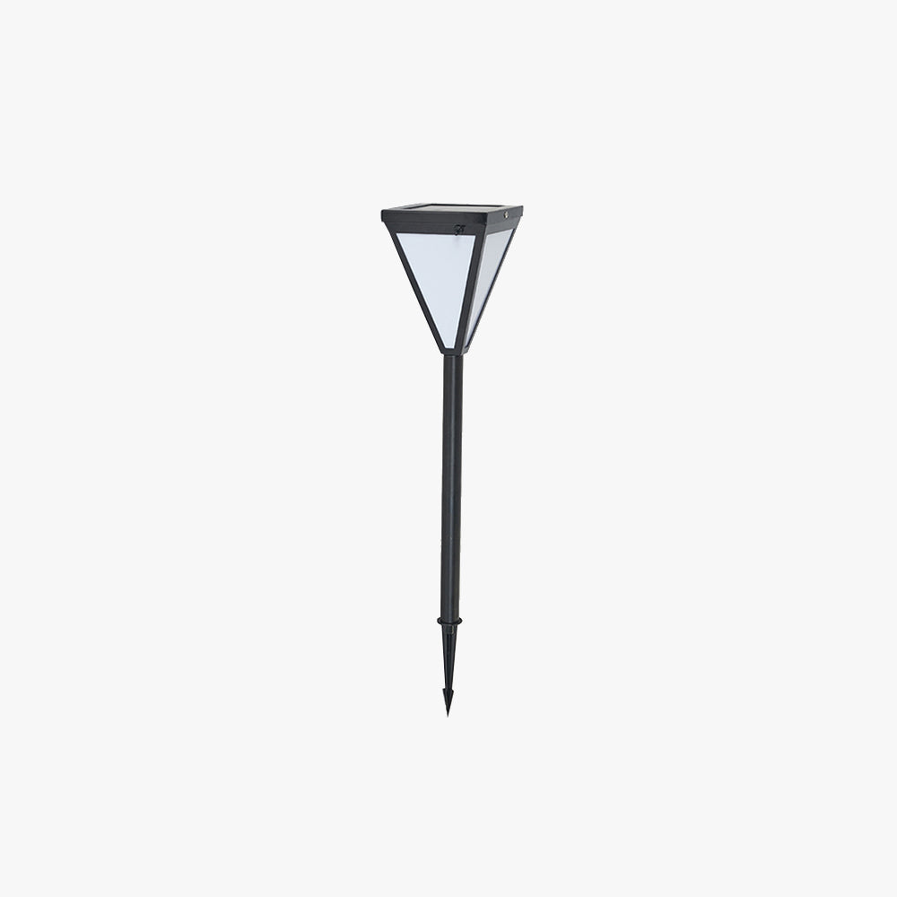 Ray Modern Metal Tapered Solar Outdoor Path Light, Black - Neutral Decor