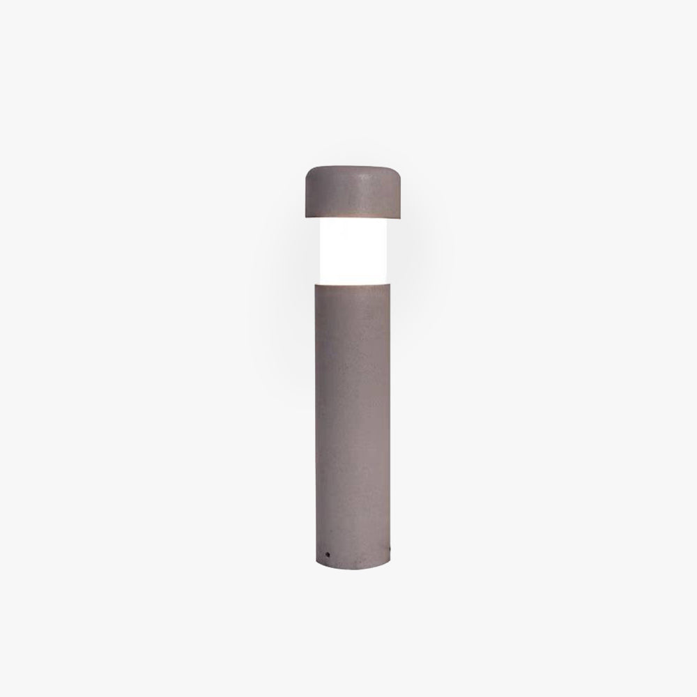 Ray Modern Metal Cylindrical Outdoor Path Light, Grey - Neutral Decor