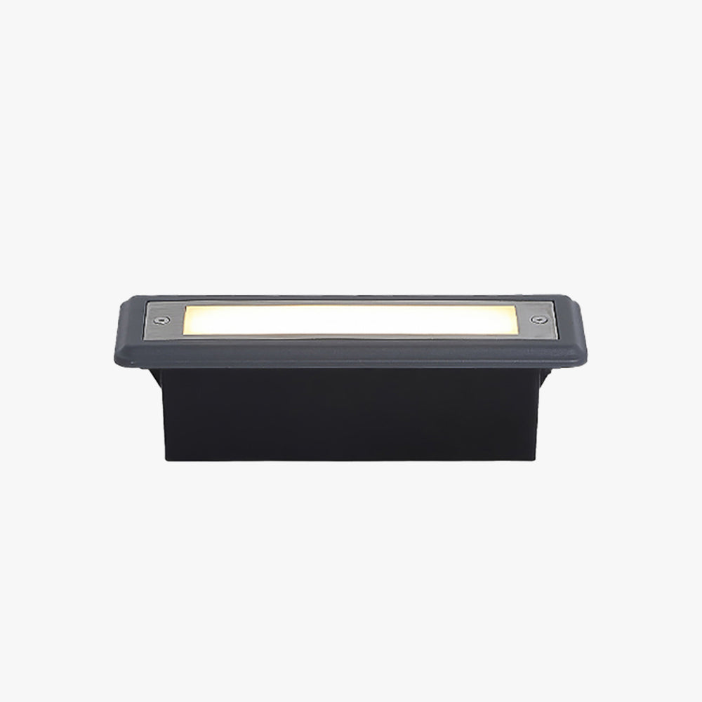 Ray Modern Rectangular Outdoor Deck/Step Light, Black - Neutral Decor