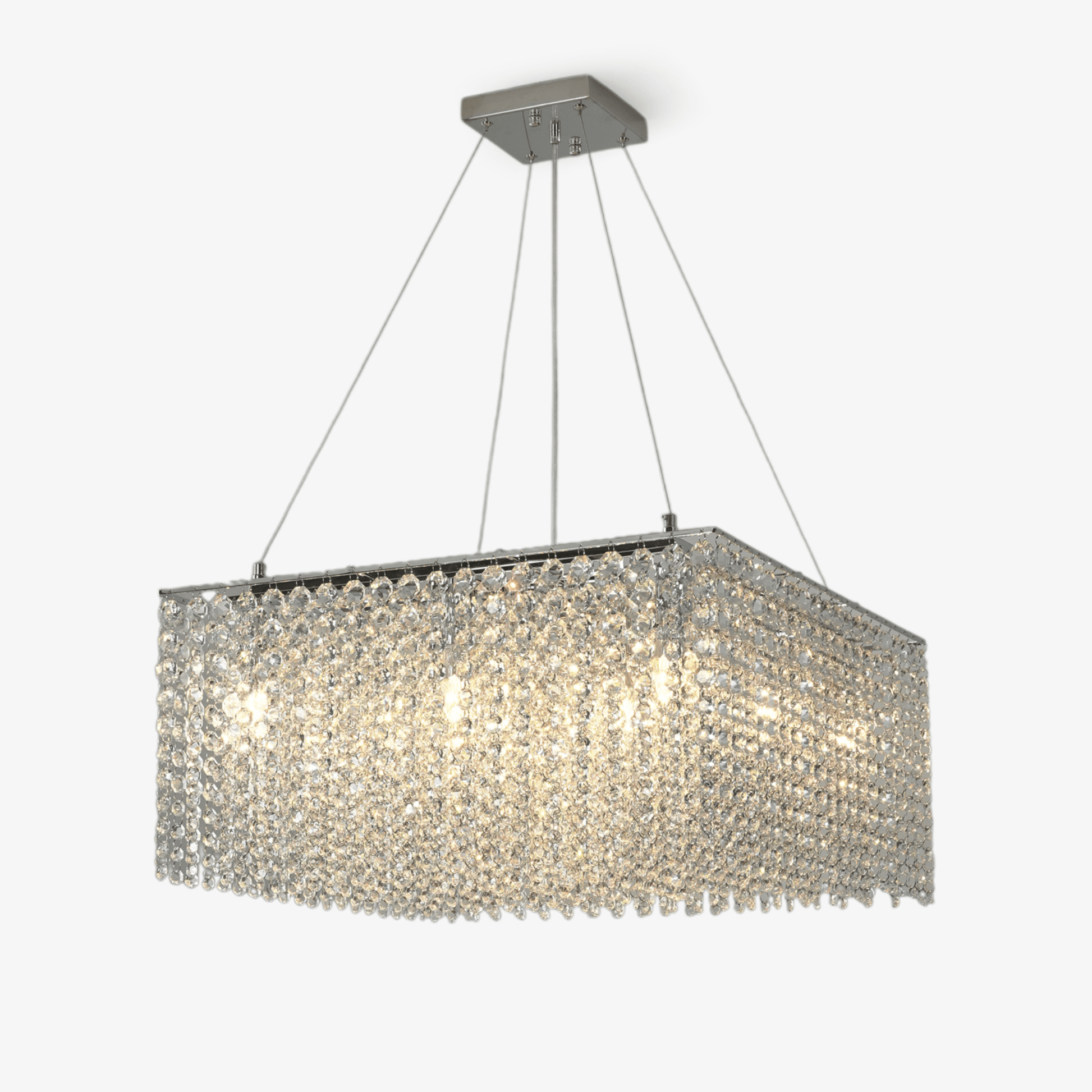 Crystal Frame Chandelier-Neutral Decor