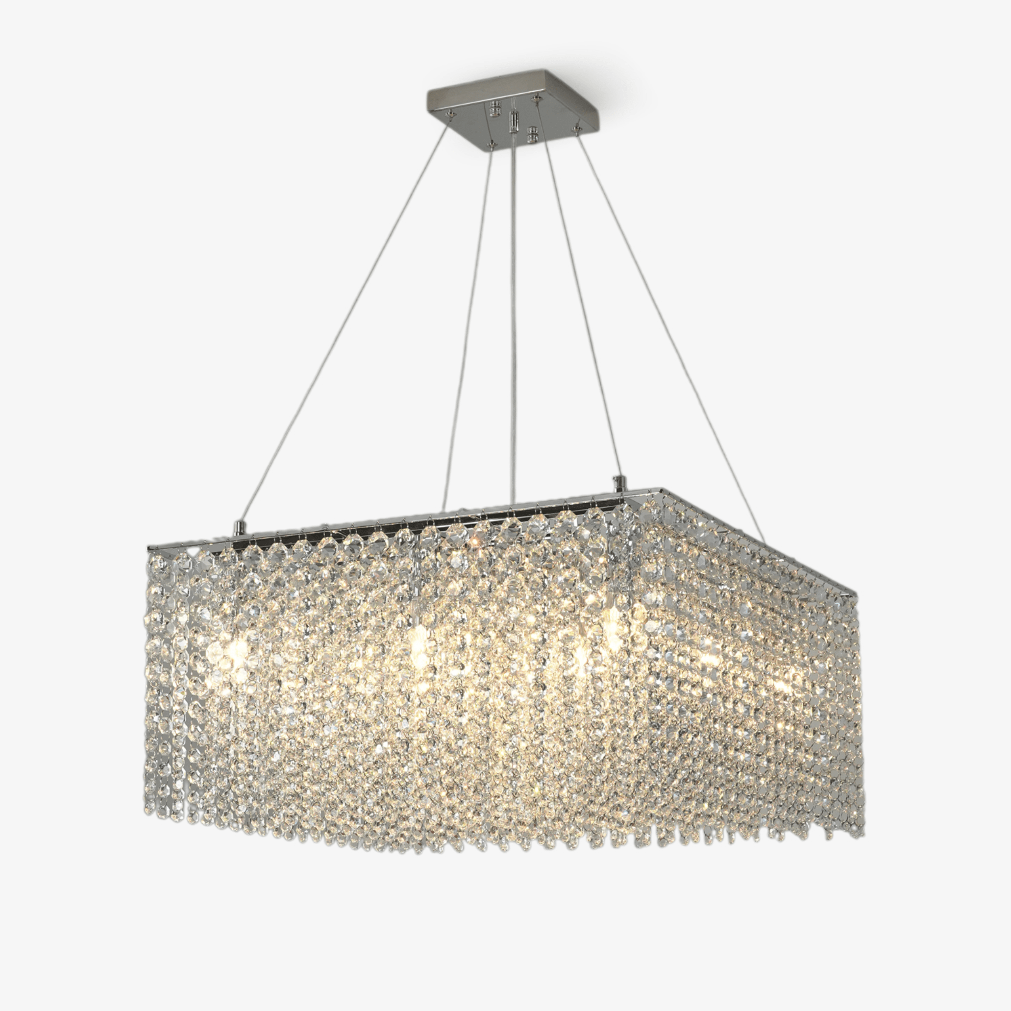 Crystal Frame Chandelier-Neutral Decor