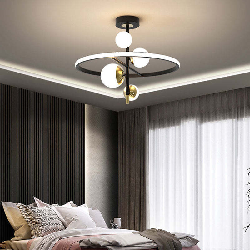 Valentina Semi-Flush Mount Ceiling Light, Gold & Black, 2 Style - Neutral Decor