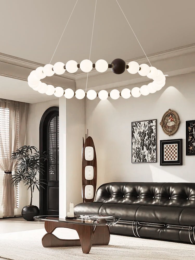 June Bead Ring Chandelier-Neutral Decor