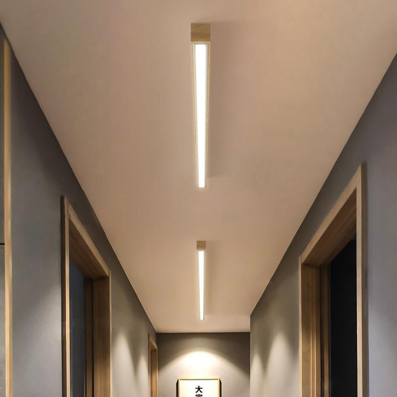 Arisha Linear Slim Ceiling Light, Wood - Neutral Decor