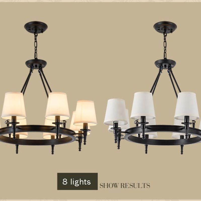 Silva vintage Ring Metal/Fabric Chandelier, Black/Copper - Neutral Decor