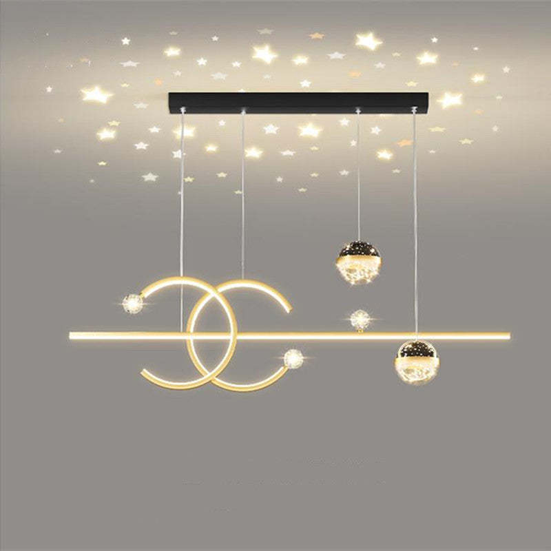 Arisha Luxury Globe Metal/Glass Pendant Light, Black/Gold - Neutral Decor