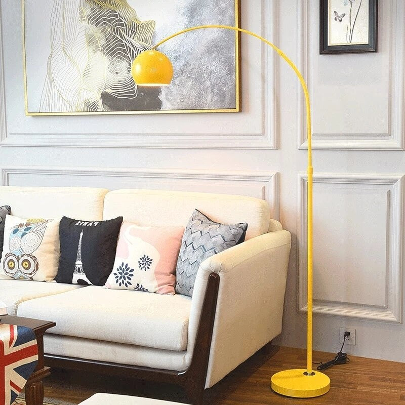 Mira Macaron Modern Fishing Arc Floor Lamp - Neutral Decor