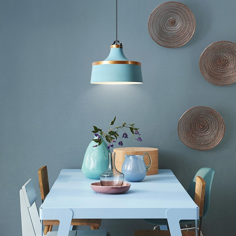 Valentina Modern Colorful Single Pendant Light, Metal Shade - Neutral Decor