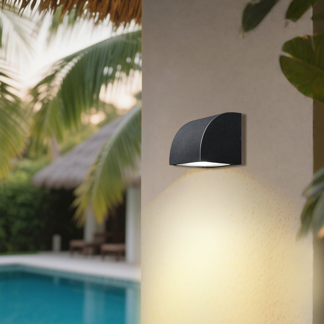 Harlan Industrial Minimalist Glass Outdoor Wall Light
